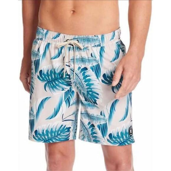 Hurley Other - Hurley Blue and White Mens Pull On Swim Shorts With Liner Size XL